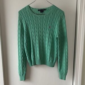 Ralph Lauren Cotton Cable Knit Crewneck Sweater L